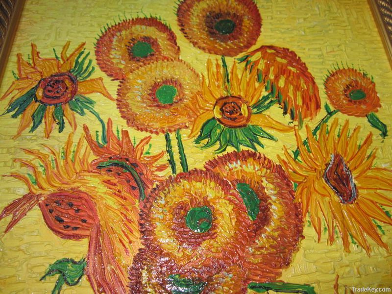 Handpainted oil painting Vincent Sunflower