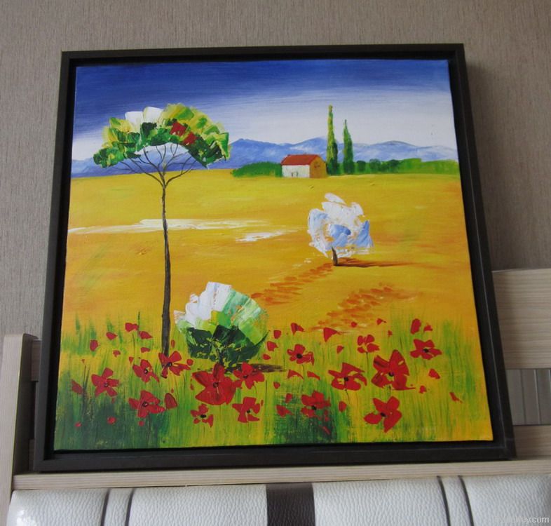 Handpainted Acrylic Painting Golden field
