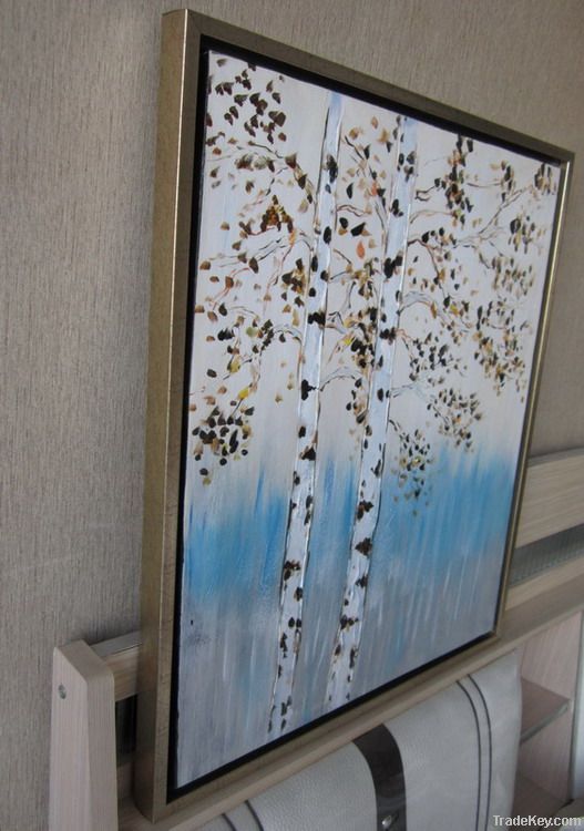 Handpainted Acrylic Painting Silver birch