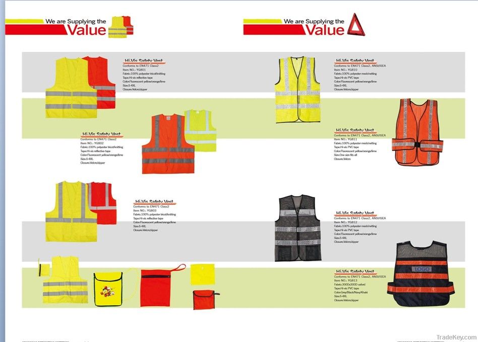 ANSI Class 2  Safety Vest 100% Polyester Mesh/netting