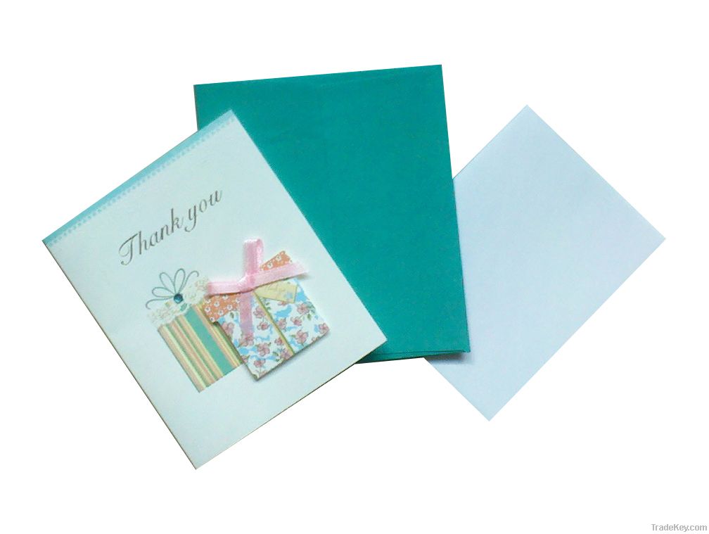 Silver stamping greeting card/thank you card