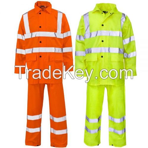 Fulbag Waterproof High visibility 100% polyester raincoat with reflective tape FB18005