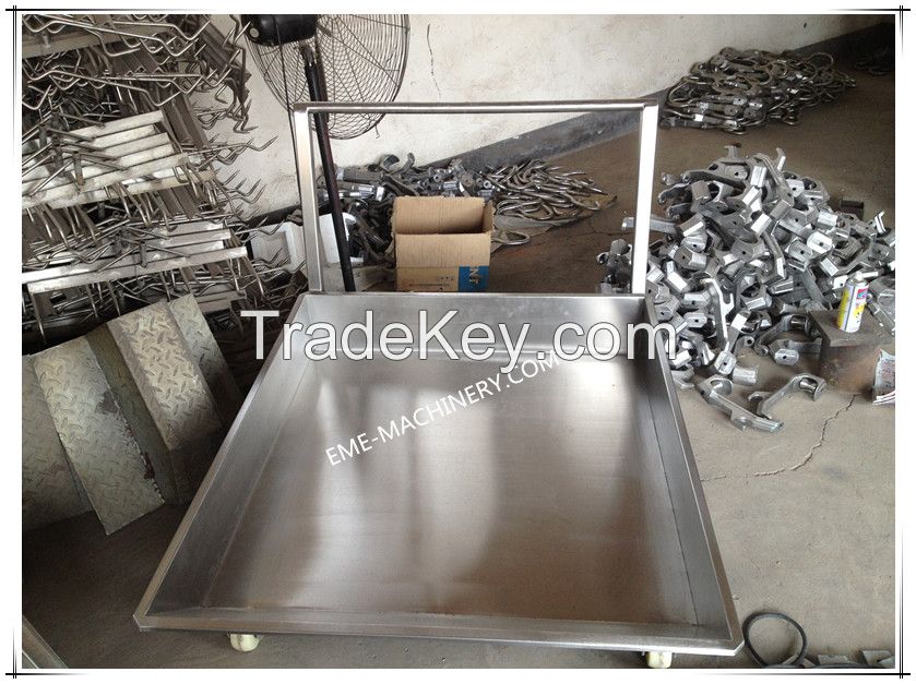 Aniaml Abattoir Flat-Type Cattle Skin Transportation Trolley