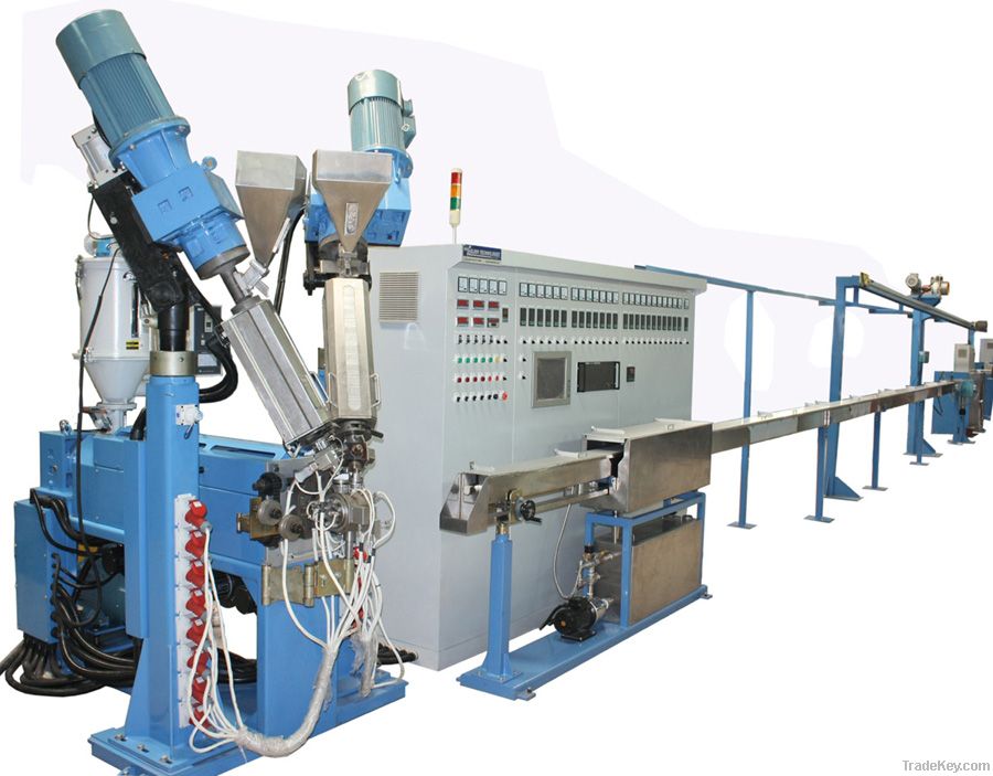 Coaxial cable extrusion line