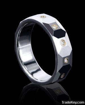 CZ tungsten wedding rings diamond