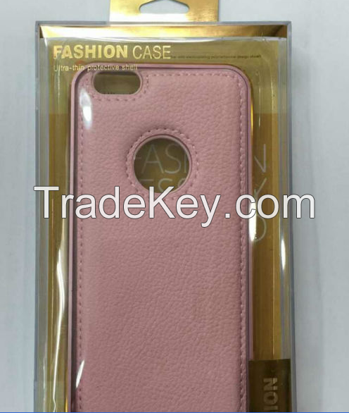 Mobile phone case Metal bumper frame with leather back cover