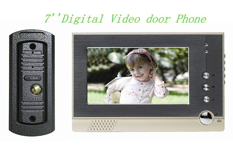 Ultra-thin 7''  LCD  Color Video Doorphone/7'' Color wired video door phones with white LED light