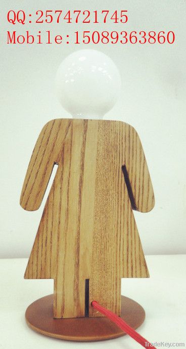 Adorable female wood table lamp   LBMT-NUN