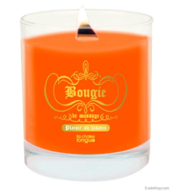 Natural 16 Ounce Orange Wax Christmas Item Wooden Wick Candle Pg98121