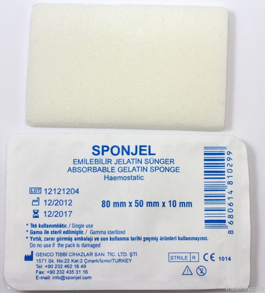 Absorbable haemostatic gelatin sponge