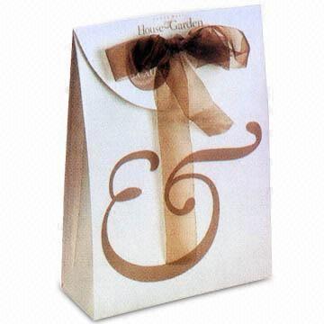 Gift Bag with Decorative Ribbon and Concise Full Color Printing