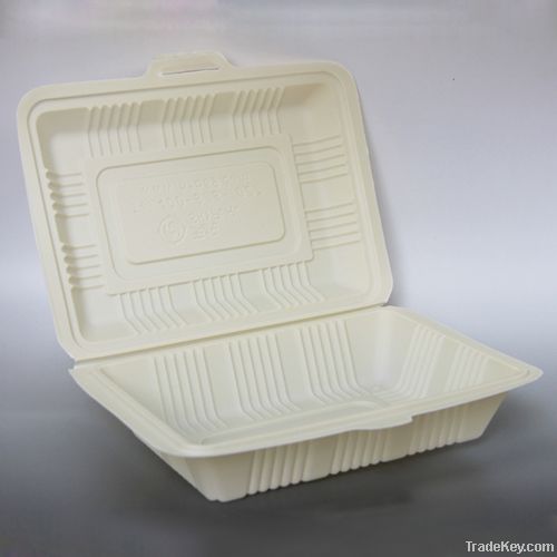 Corn starch Bio-based Disposable Tray 192*138*20mm/ 7.6 inch