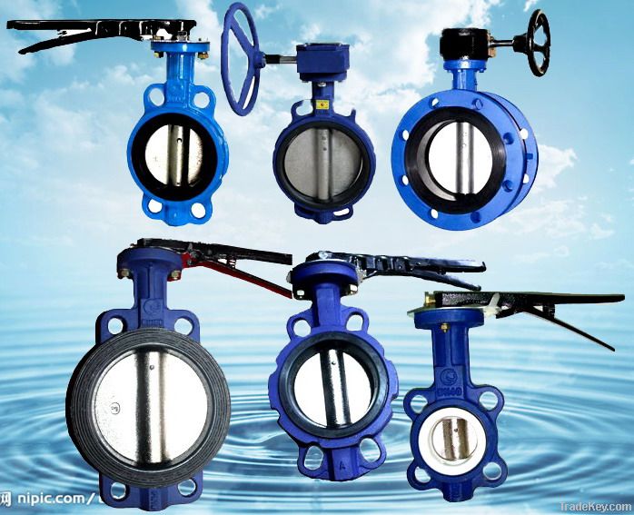 Wafer type PTFE lined soft sealing butterfly valve