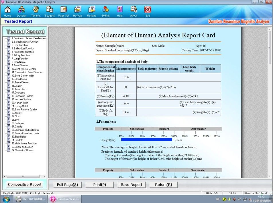 37 Reports Quantum Magnetic Resonance Analyzer