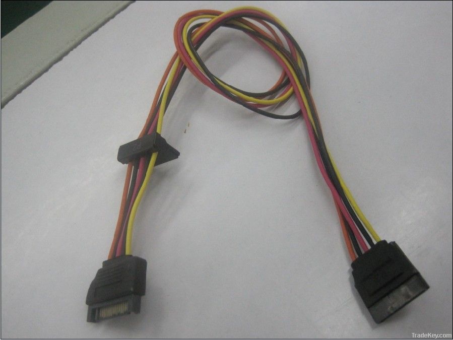 Wire Harness with SATA 15P/M to 15P/M Cable