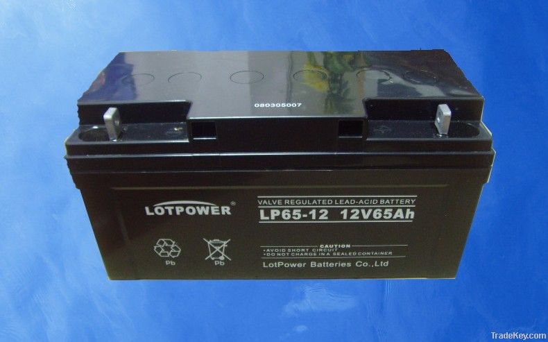 12v 65ah maintenance free VRLA valve regulated lead acid battery