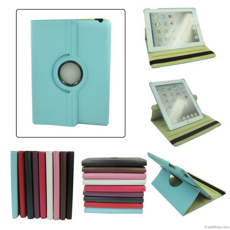 Hot sales 360 Degree Roating Leather Case for Ipad 3