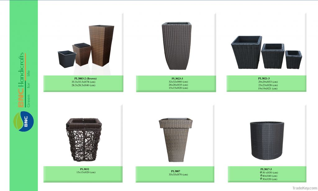 Poly rattan flower pots