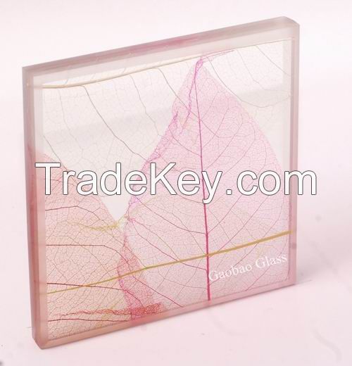 Laminated Glass with Leave
