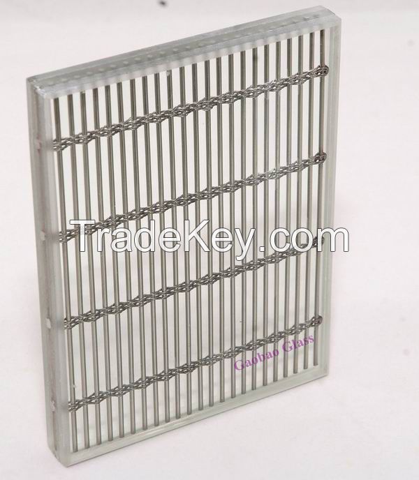 Wire Mesh Laminated Glass, Laminated Glass Divider, Poured Laminated G