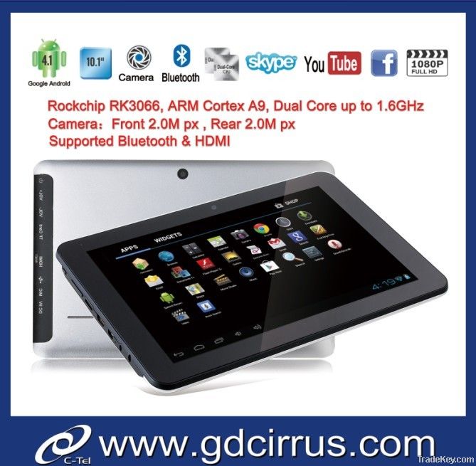 2012 years of ultra-thin new Dual Core 10.1 inch Android 4.1 tablet pc