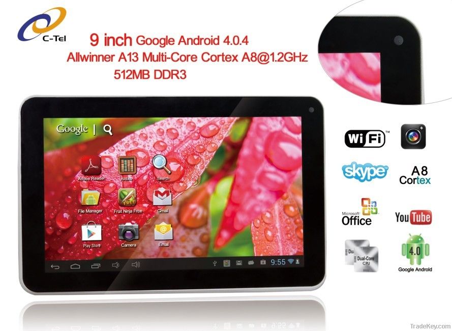 Multi-Core 9 inch Android 4.0.4 Tablet PC os Memory 512MB