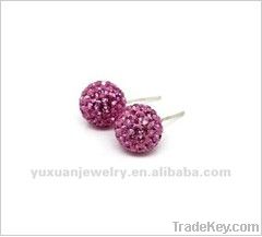 Hot Fashoin Shamballa Stud Earrings, Shamballa Beads Earring with Cryst