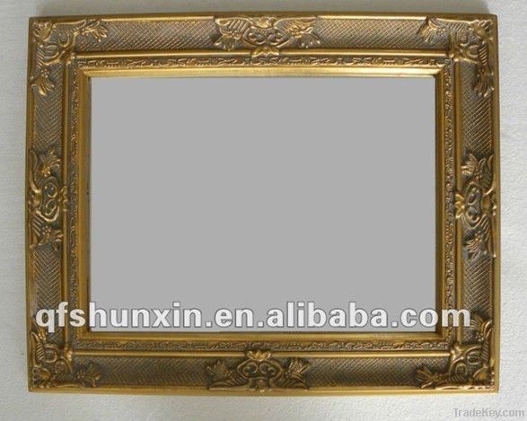 Classic Style Gold Color Wooden Mirror Frame