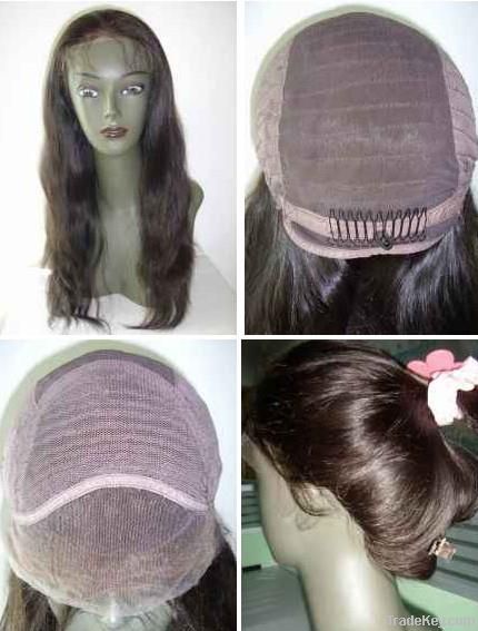 Machine weft human wig