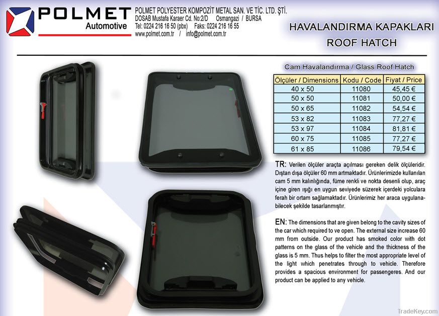 Roof hatch for Bus / Minibus