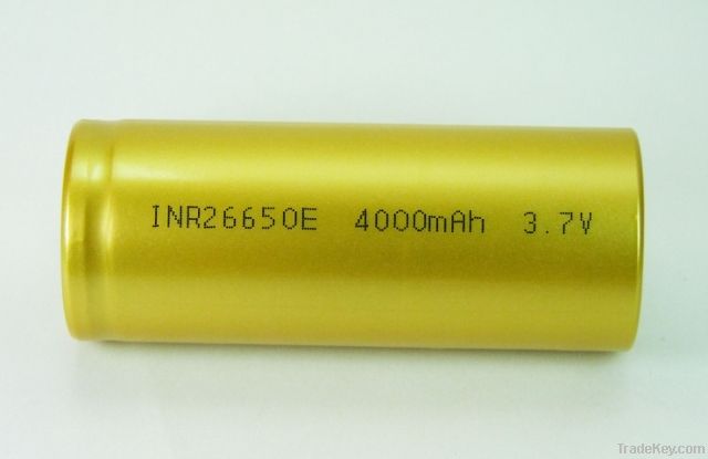 High capacity INR26650E 3.7V 4000mAh li-ion battery cell