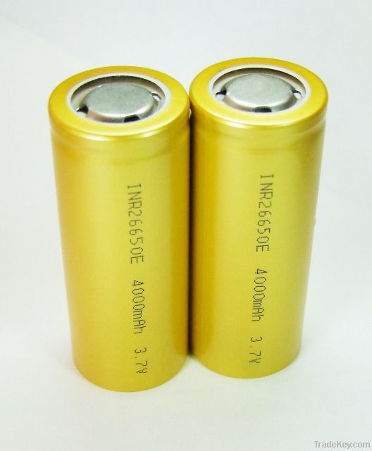 High capacity INR26650E 3.7V 4000mAh li-ion battery cell