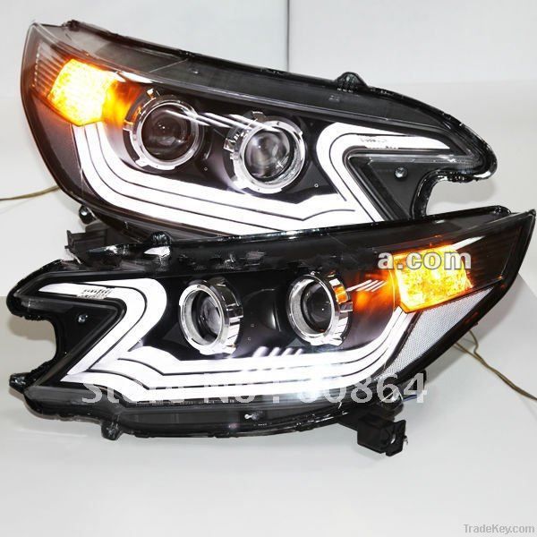 For HONDA CRV LED Headlight Angel Eyes Projector Lens 2012 year