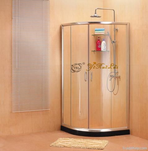 Circular arc tempered glass shower room