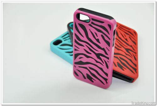 2-in-1 combined zebra scripe pattern cases for iphone5