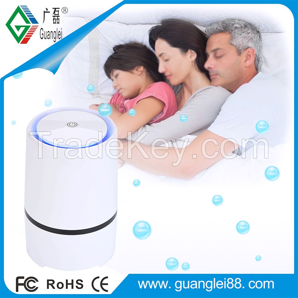 Desktop USB air purifier with negative ion HEPA filter