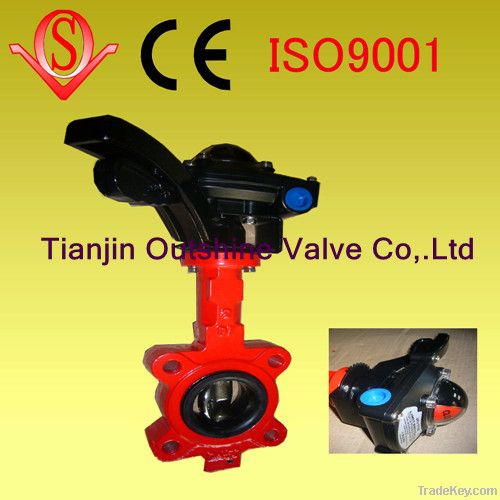 wafer type butterfly valve with limited switch