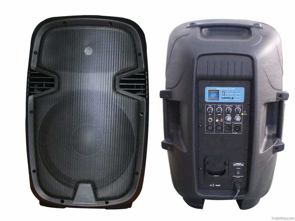 15'' high power plastic active speaker
