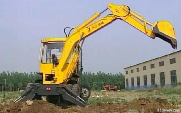 Mini wheel excavator