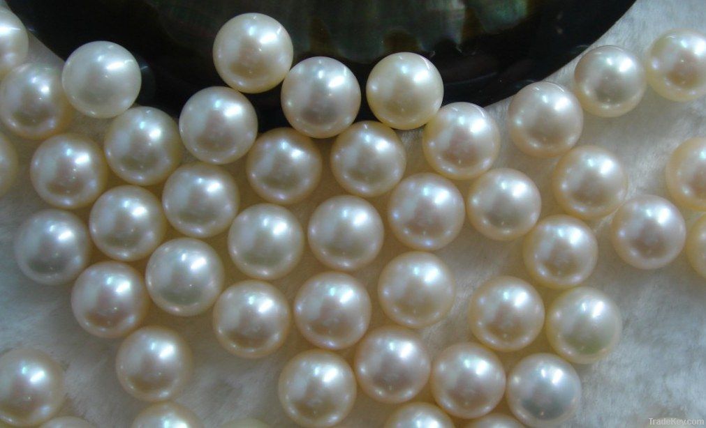 Top quality 11-12mm natural freshwater white round loose pearls