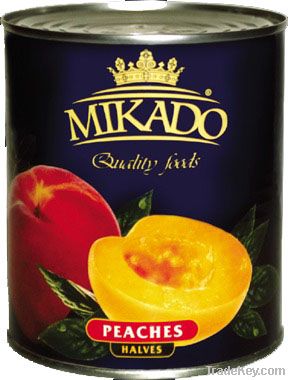 canned yellow peach halves in light syrup 850ml