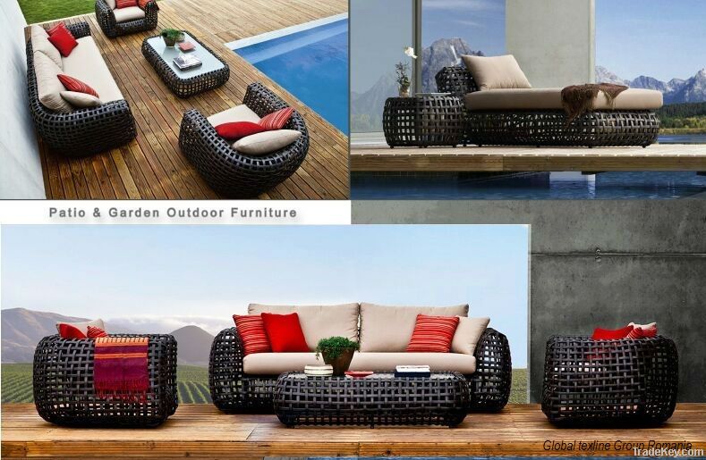 Rattan garden sofa