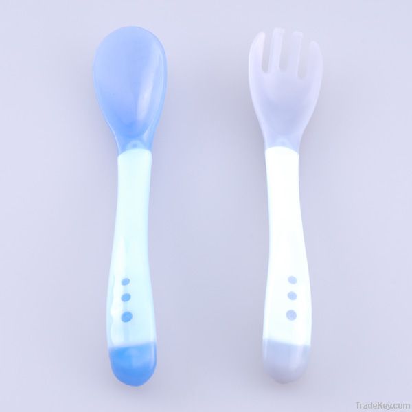 Temerature fork spoon combination