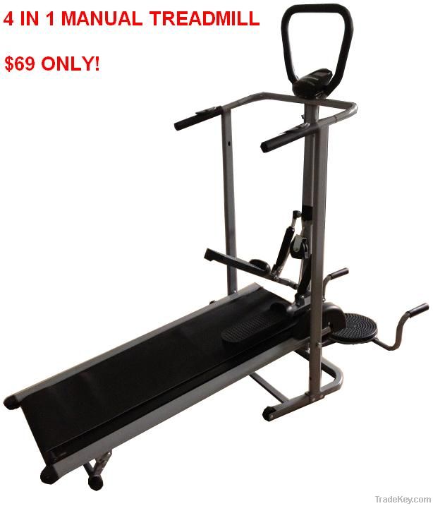 4 IN 1 MANUAL TREADMILL