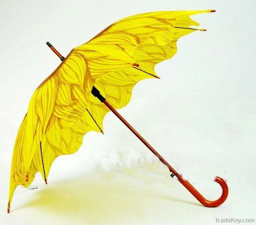 fashion uv-proof straight sun flower umbrella