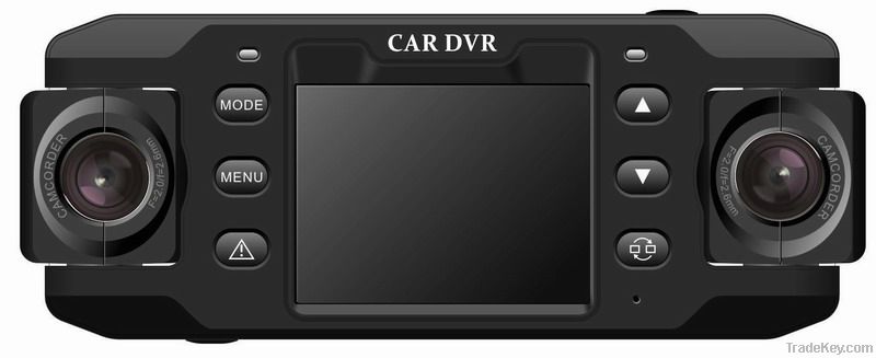 2.3'' High Definition Dual lens with GPS Receiver Car Dvr recorder