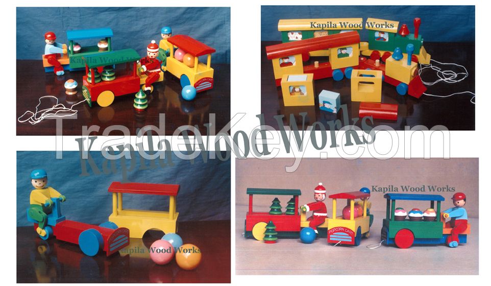 Wooden Train Building Blocks