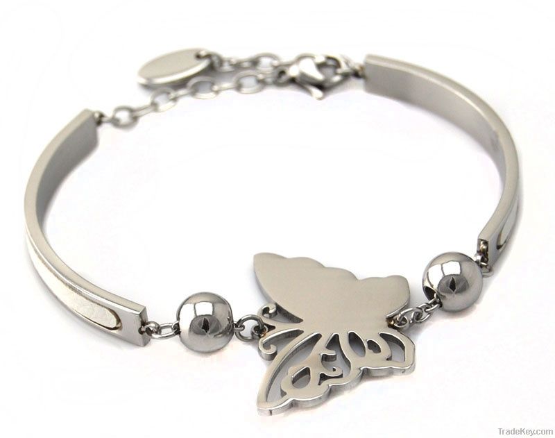 Stainless Steel Chain bracelet with Butterfly charm