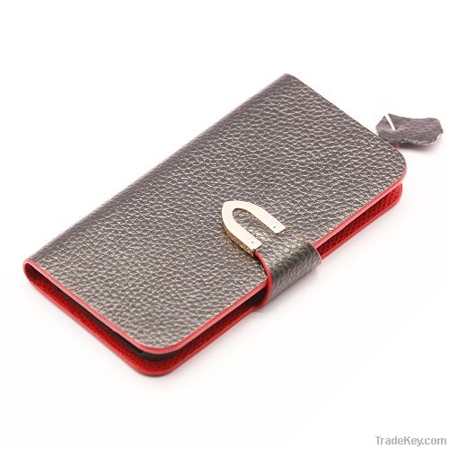 PDN CASE iPhone5  âVâ Shaped Button Genuine Leather Wallet