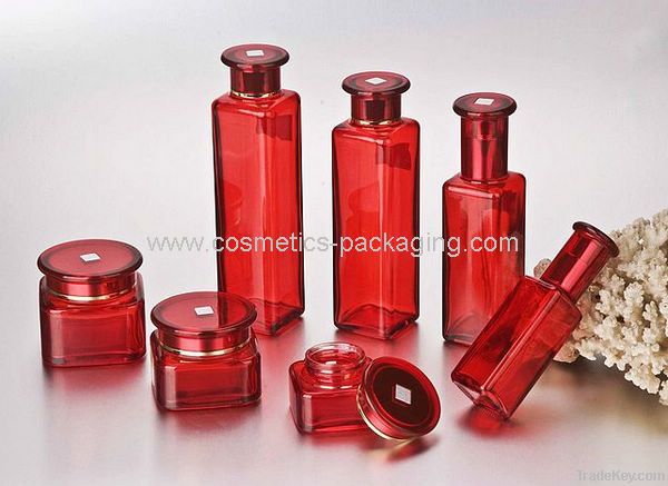 glass jar and bottles cosmetic packaging